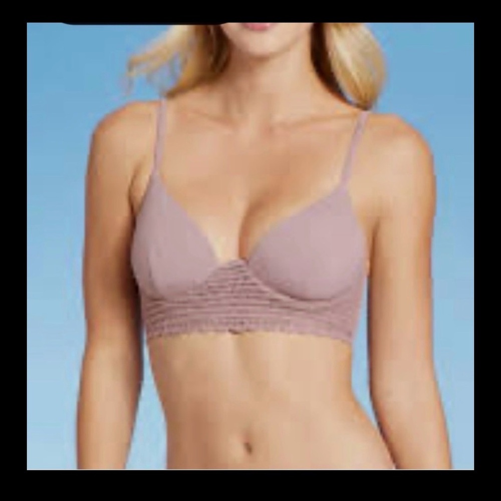 Shade & Shore Purple Crochet-Trim Underwire Swim Top 34DD Supportive Adjustable